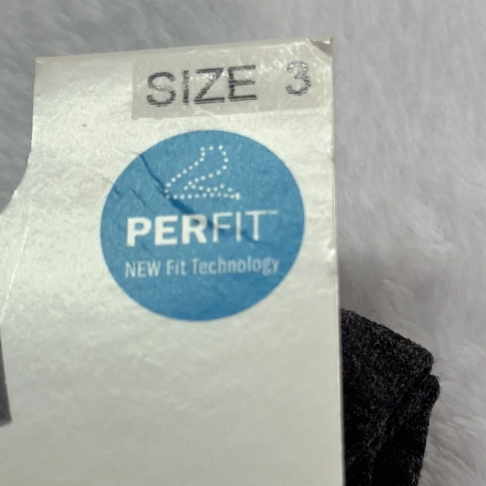 Hue Super Opaque Graphite Heather Tights Smooth Control Top Perfit NWT Size 3